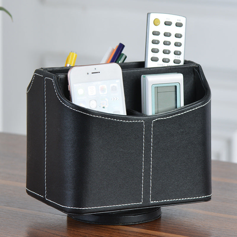 Leather Living Room Coffee Table Desktop TV Air Conditioner Remote Control Storage Box