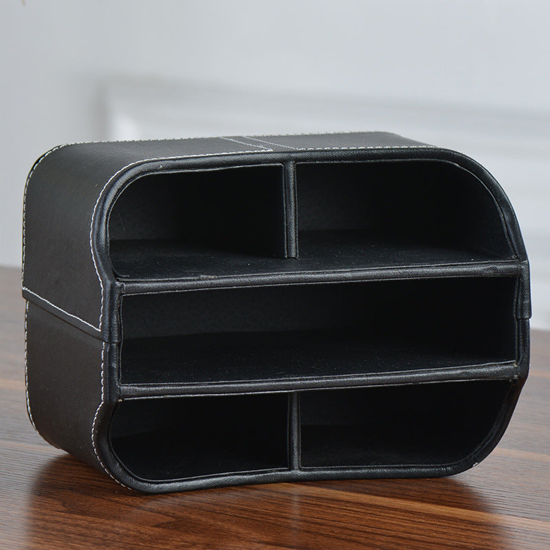 Leather Living Room Coffee Table Desktop TV Air Conditioner Remote Control Storage Box
