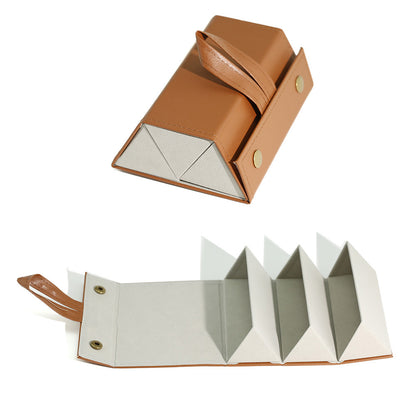 Leather Multi-grid Glasses Case Simple Sunglasses Storage Box Multi-fold