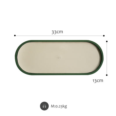 Shallow Storage Tray Desktop Wooden Tray Morandi Color Debris Tray