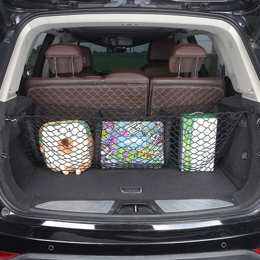 Car Trunk Luggage Three-grid Three-dimensional Storage Net Pocket