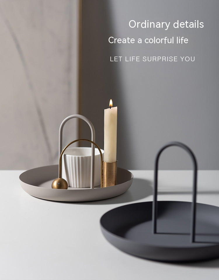 Round Hand Tray Sundries Small Items Desktop Tray