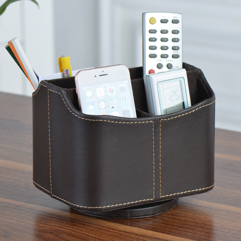 Leather Living Room Coffee Table Desktop TV Air Conditioner Remote Control Storage Box