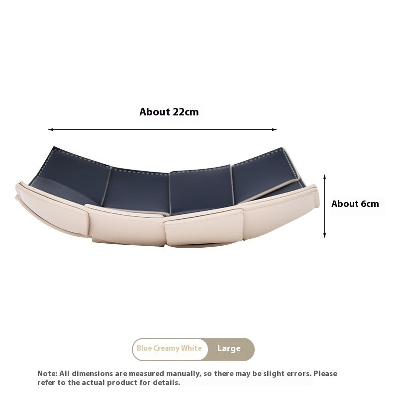 High-grade Woven Leather Tray Hallway Key Dining Tray Storage Box