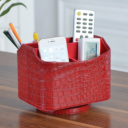 Leather Living Room Coffee Table Desktop TV Air Conditioner Remote Control Storage Box