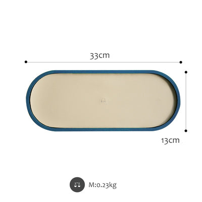 Shallow Storage Tray Desktop Wooden Tray Morandi Color Debris Tray