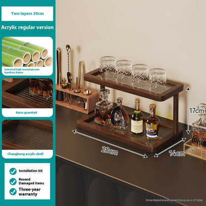 Desktop Cup Holder Acrylic Mid-ancient Storage Rack Multi-layer Table Tops Cup Holder Coffee Shop Corner Storage Display