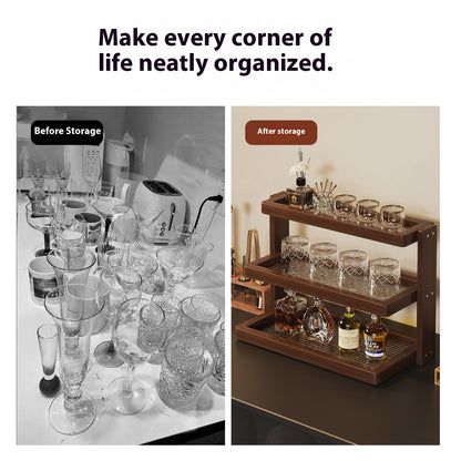 Desktop Cup Holder Acrylic Mid-ancient Storage Rack Multi-layer Table Tops Cup Holder Coffee Shop Corner Storage Display