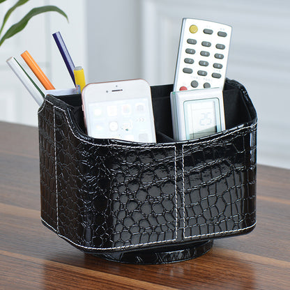 Leather Living Room Coffee Table Desktop TV Air Conditioner Remote Control Storage Box