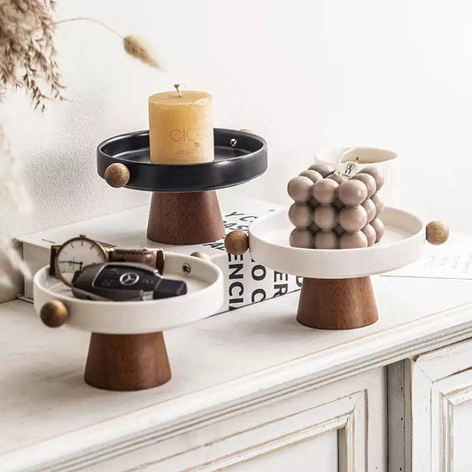 Candlestick Base Tray Decoration Hallway Desktop Ceramic Storage Tray