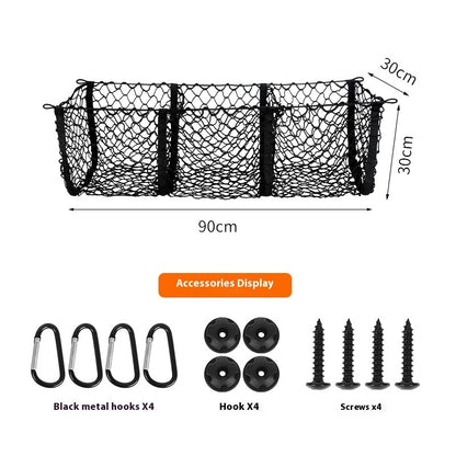 Car Trunk Luggage Three-grid Three-dimensional Storage Net Pocket
