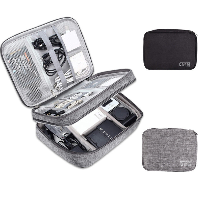 Three-layer Cable Organizer Bag Multi-functional And Waterproof Oxford Fabric