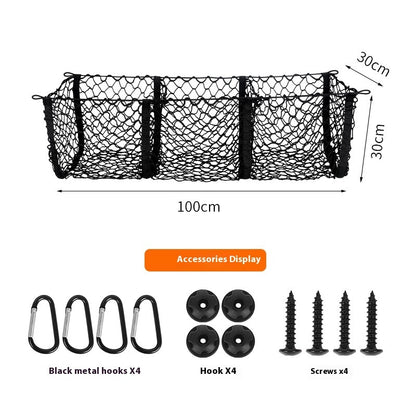 Car Trunk Luggage Three-grid Three-dimensional Storage Net Pocket