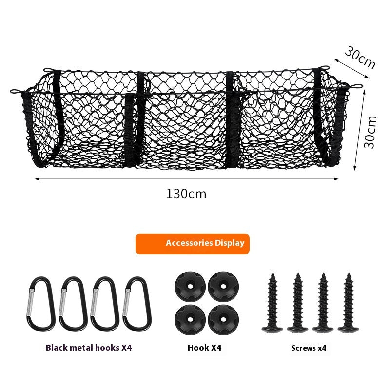 Car Trunk Luggage Three-grid Three-dimensional Storage Net Pocket