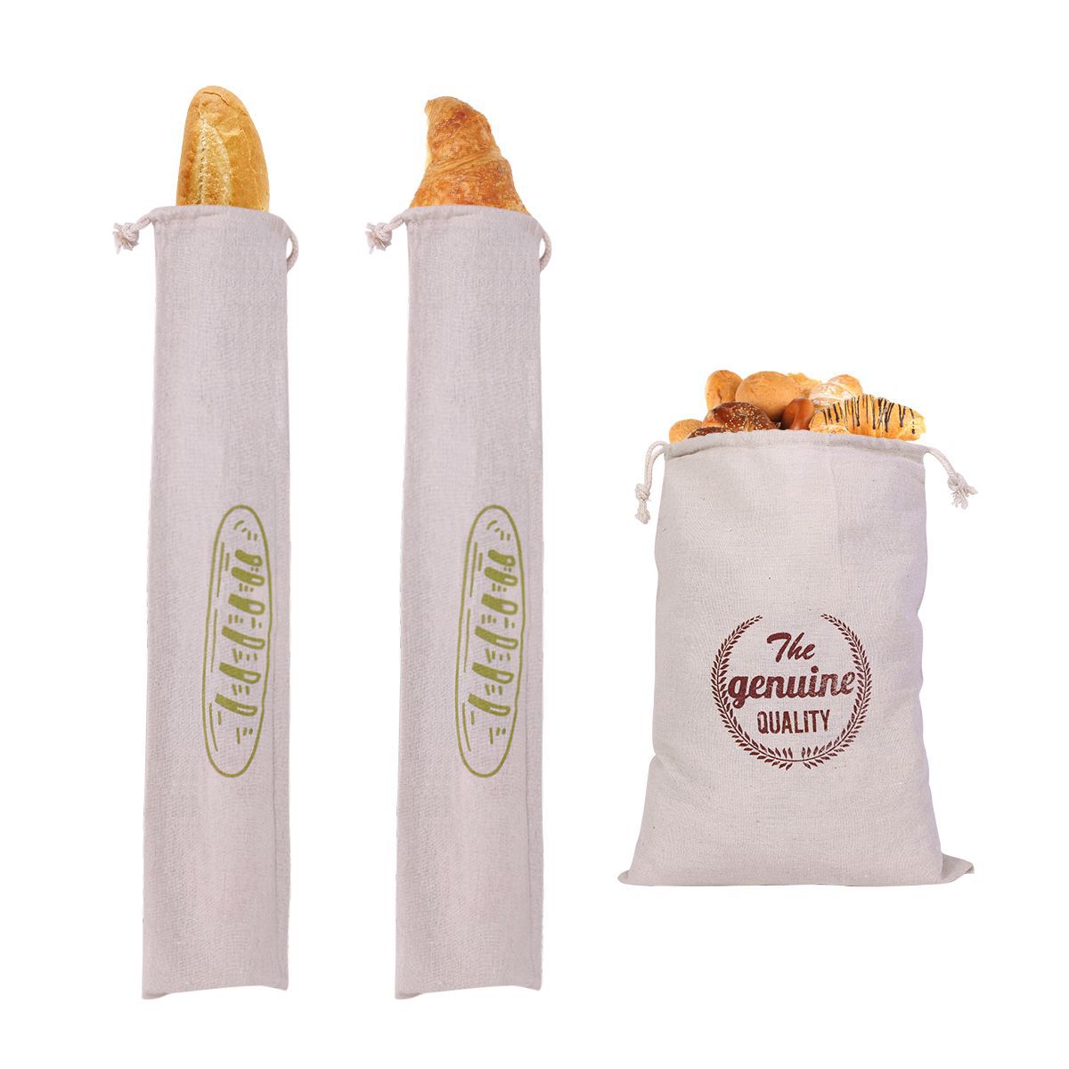 Drawstring Bag For The Kitchen Or Bakery A Cotton Fabric Pouch For Storing Bread And Other Items