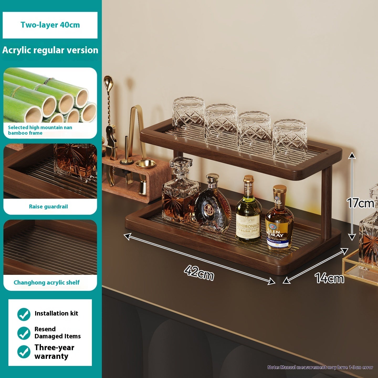 Desktop Cup Holder Acrylic Mid-ancient Storage Rack Multi-layer Table Tops Cup Holder Coffee Shop Corner Storage Display