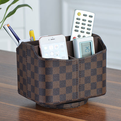 Leather Living Room Coffee Table Desktop TV Air Conditioner Remote Control Storage Box