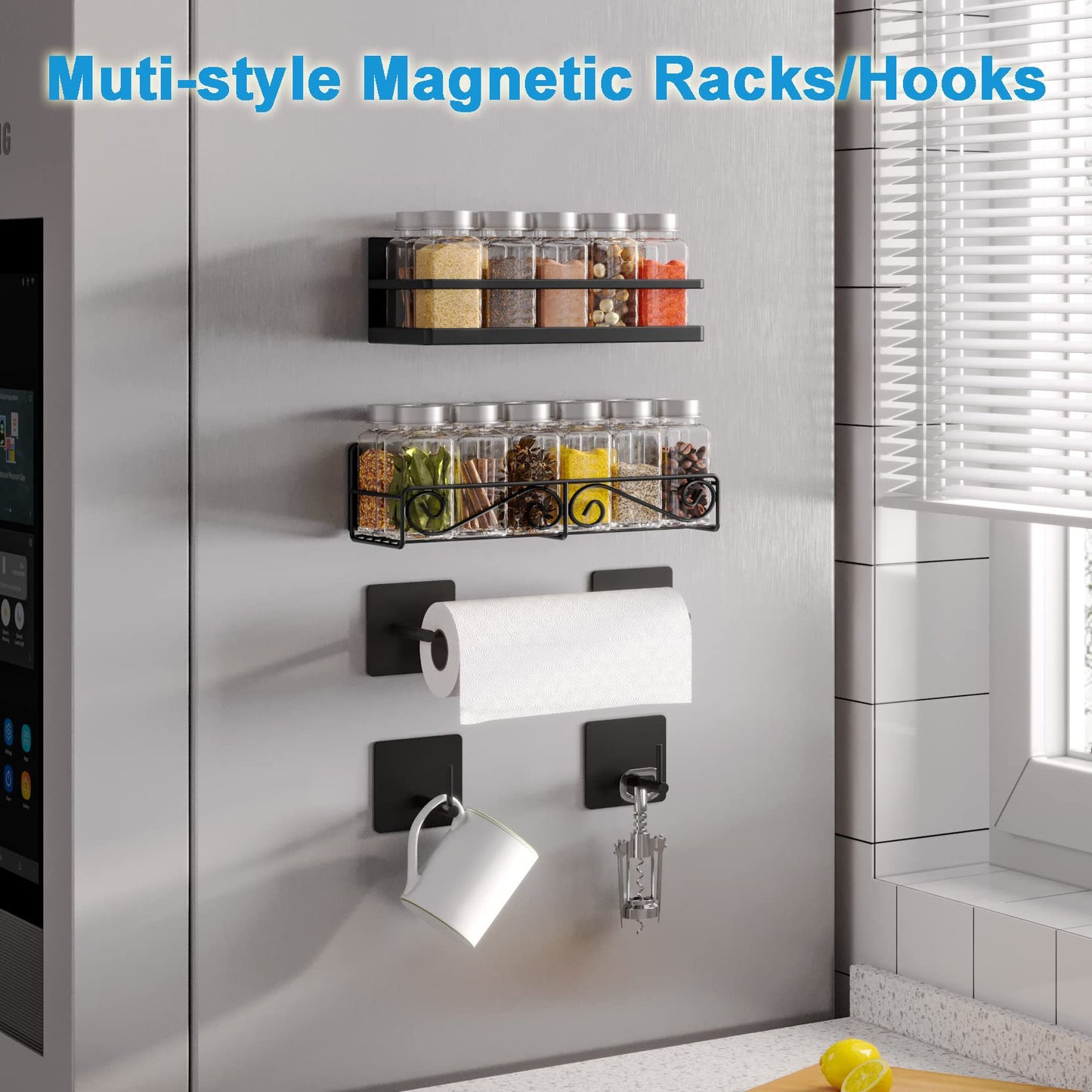 Magnetic Refrigerator Rack Kitchen Multi-functional Iron Storage