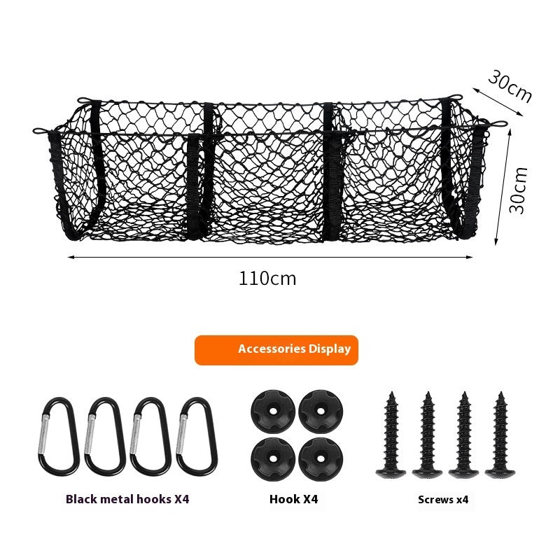 Car Trunk Luggage Three-grid Three-dimensional Storage Net Pocket