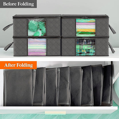 Clothing Cotton Quilt Blanket Transparent Window Large Capacity Storage Box
